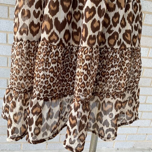 JUSTICE GIRLS ANIMAL PRINT LUREX TIERED DRESS SIZE 14 - Picture 3 of 9